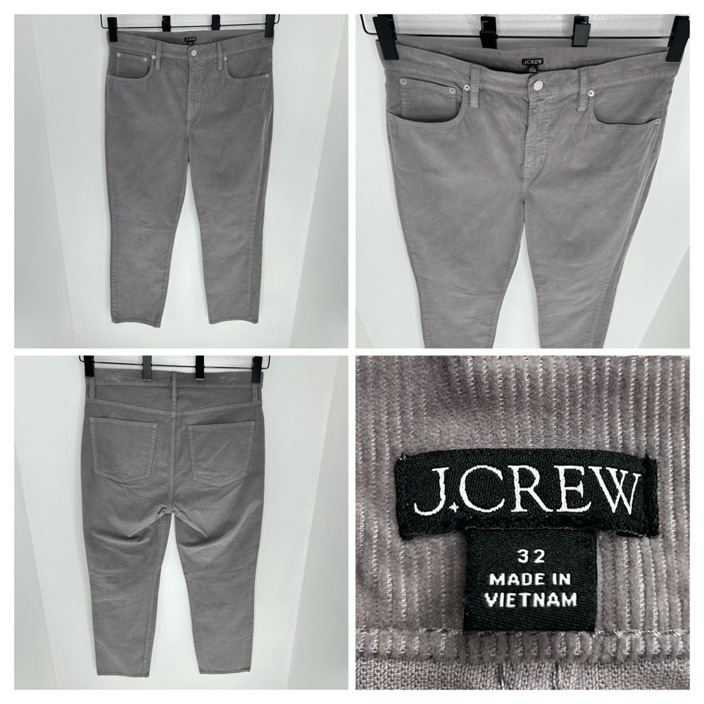 J. Crew Corduroy Pants Size 32 Gray Stretch 5-Pocket Re-Imagined‎ Office 35x28